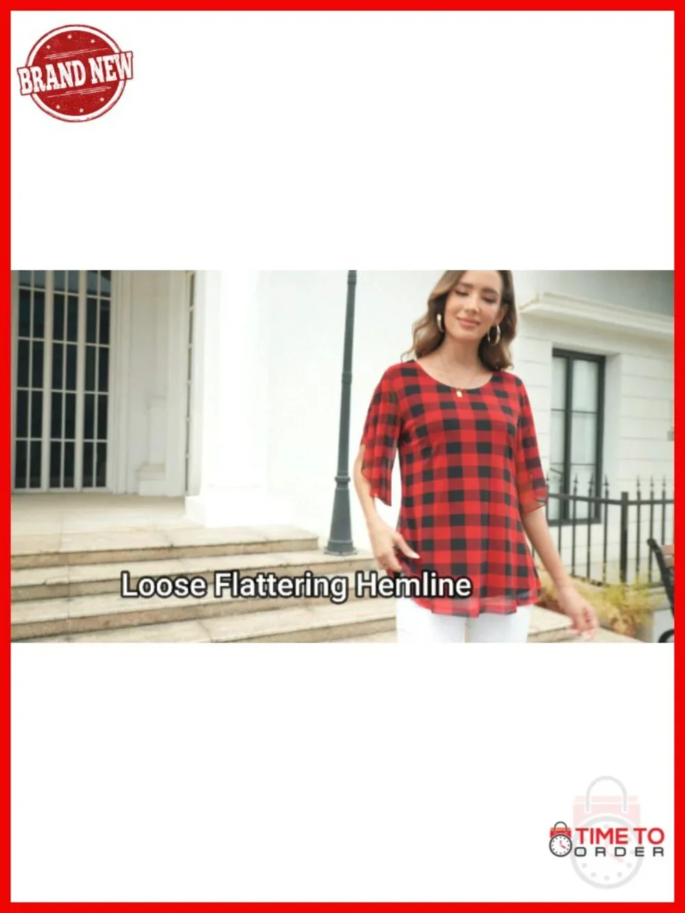 Double Layer Mesh Tunic Blouse 3/4 Sleeve Sheer Overlay Tops Dressy Casual